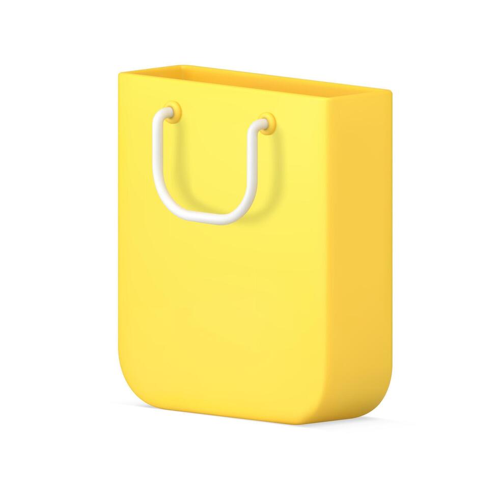 Jaune achats sac paquet 3d icône illustration vecteur