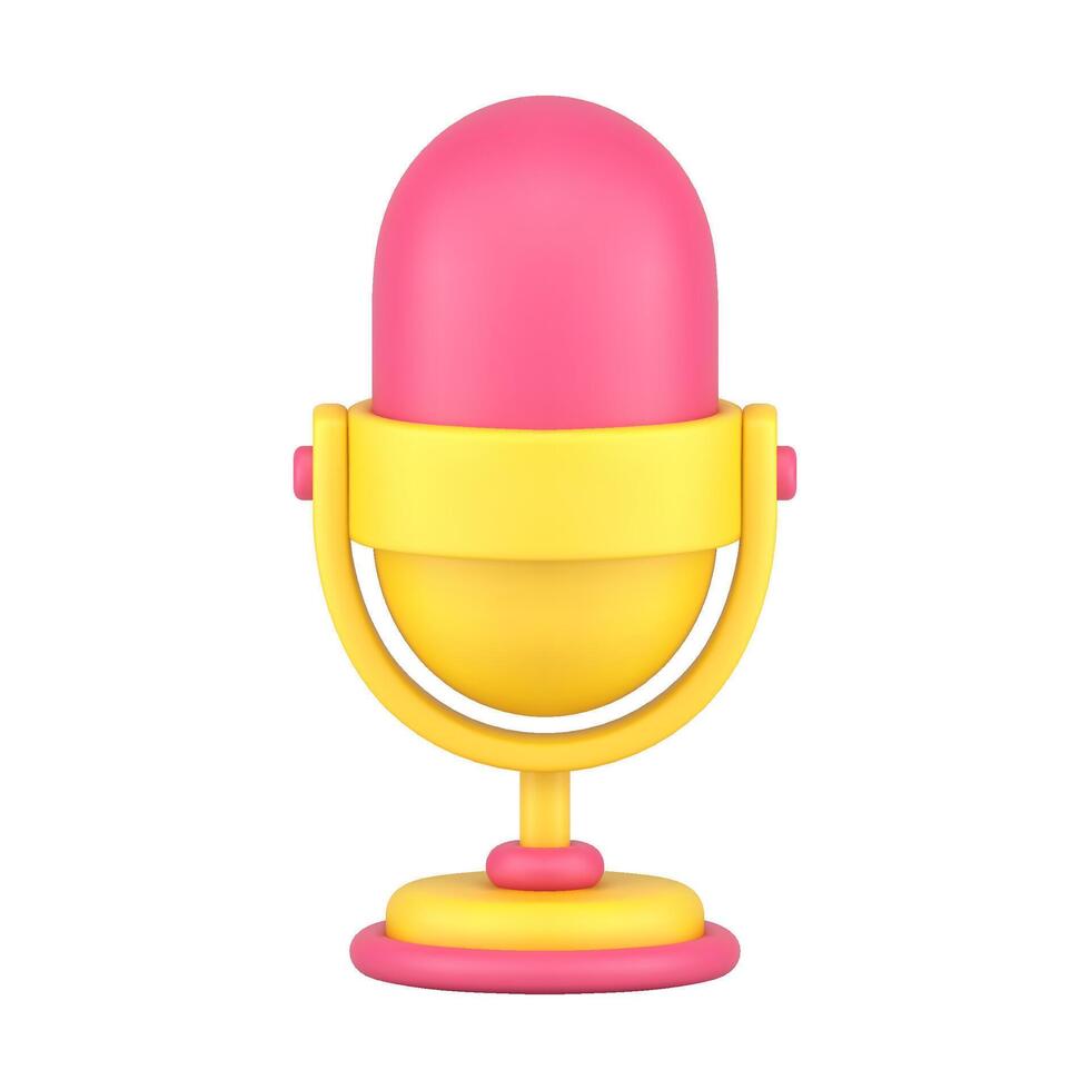 rétro l'audio microphone 3d icône illustration vecteur