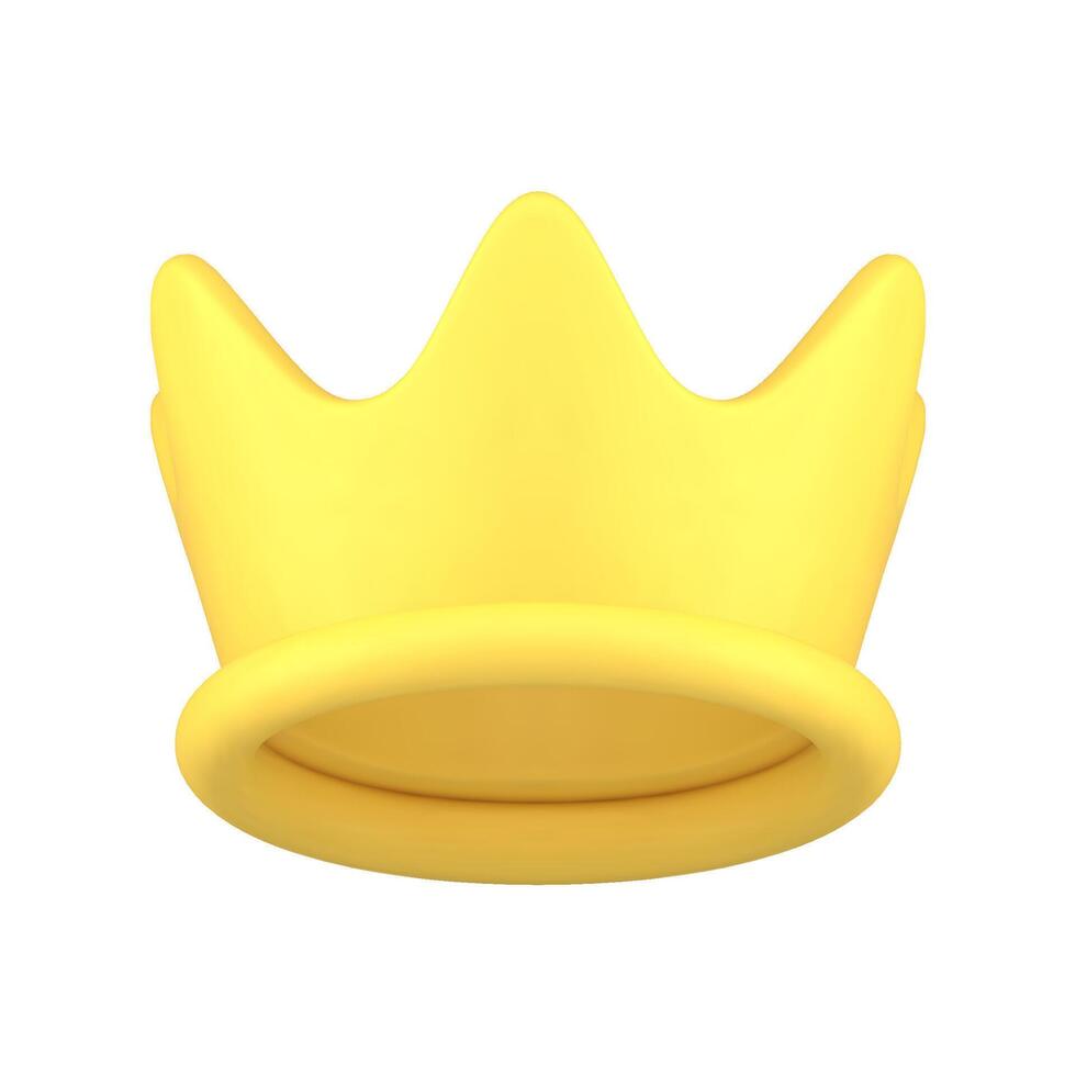 traditionnel Roi reine Jaune brillant couronne isométrique 3d icône réaliste illustration vecteur