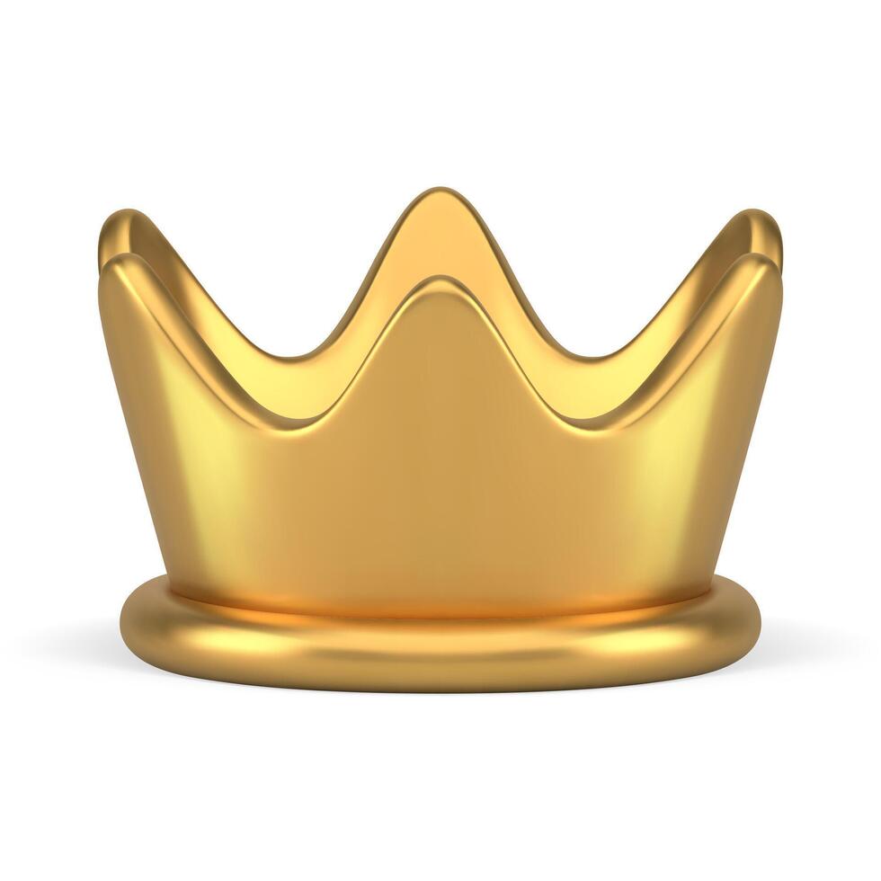 prime ancien d'or bijoux couronne Royal médiéval symbole réaliste 3d icône isométrique vecteur
