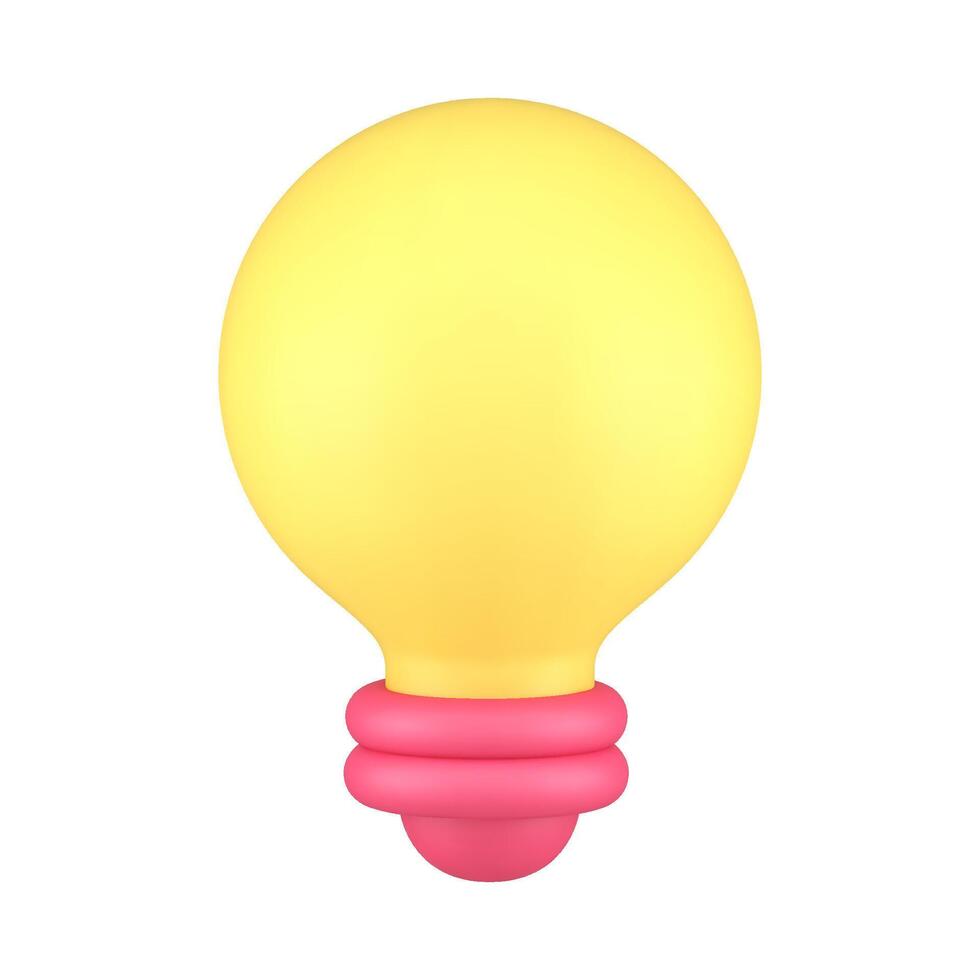 verticale Jaune illuminé lumière ampoule affaires Solution innovation idée réaliste 3d icône vecteur