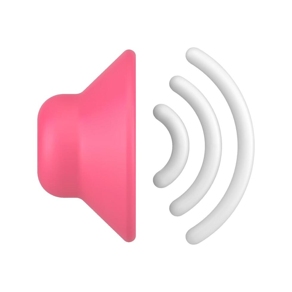 rose brillant du son orateur avec le volume vague promo La publicité 3d icône réaliste modèle vecteur