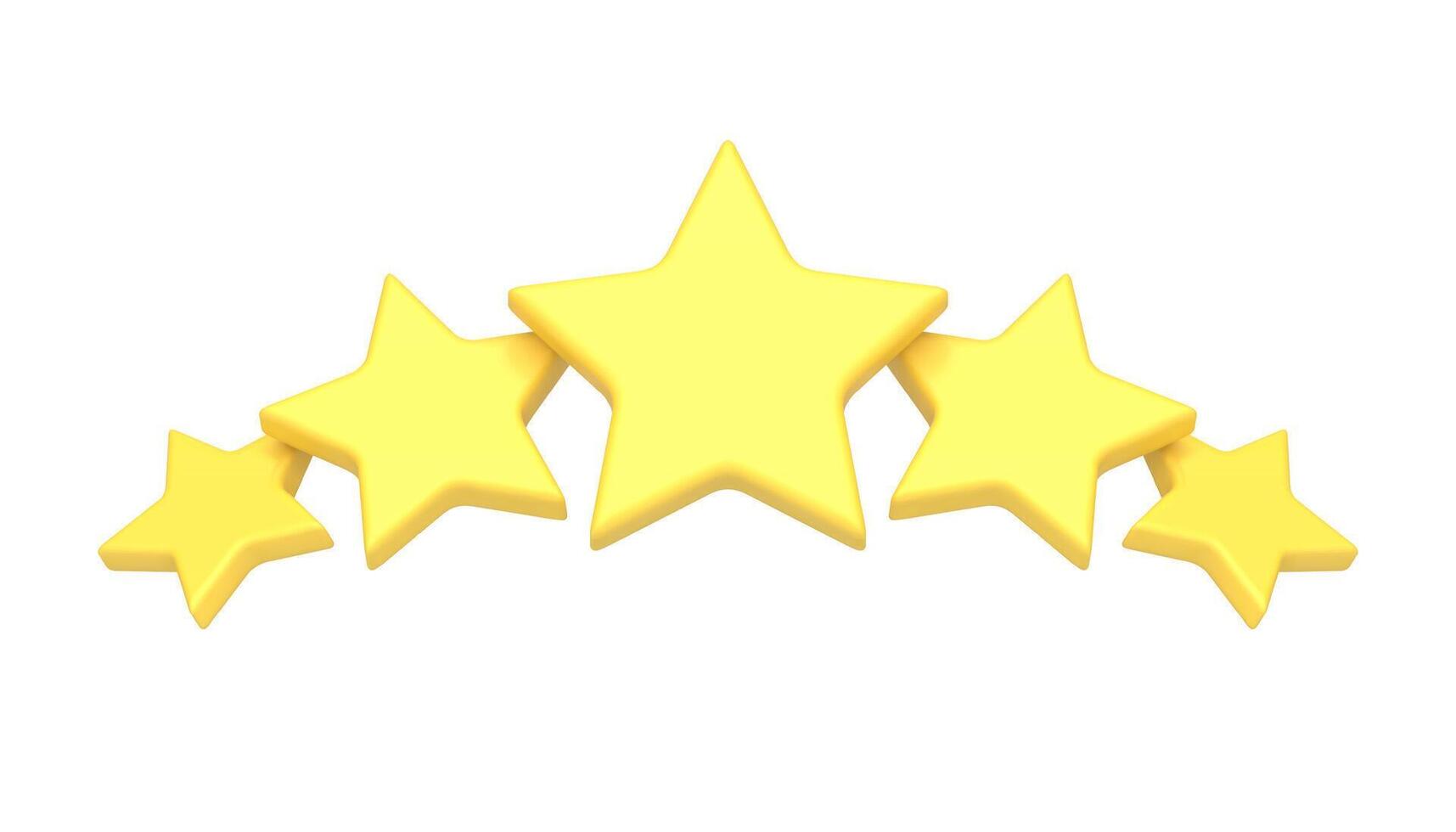 Jaune cinq étoiles produit un service meilleur qualité évaluation prix évaluation réaliste 3d icône vecteur