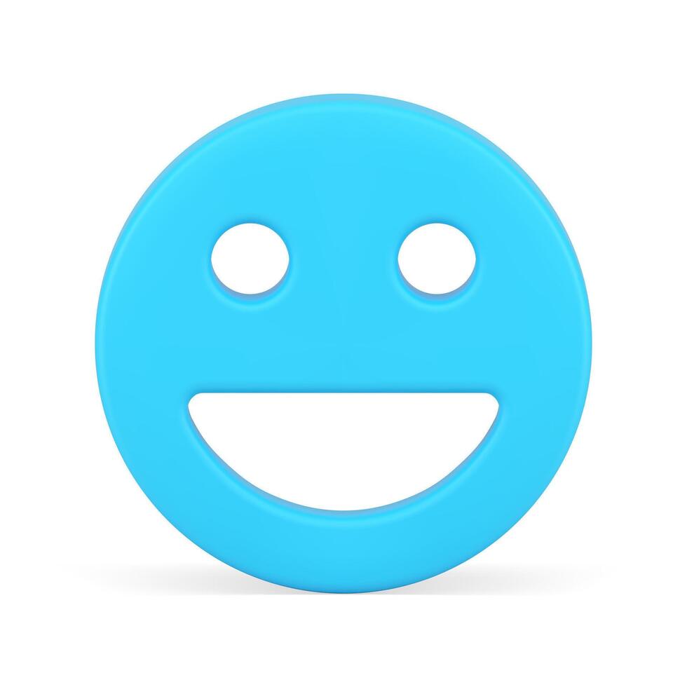 content bleu smiley emoji positif ambiance cercle visage avatar avec yeux bouche réaliste 3d icône vecteur