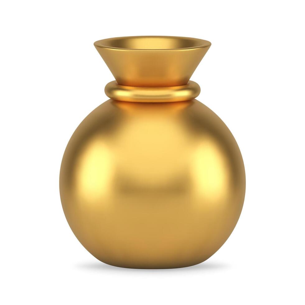 prime d'or lié sac plein de présent argent en espèces symbole de indépendance réaliste 3d icône vecteur