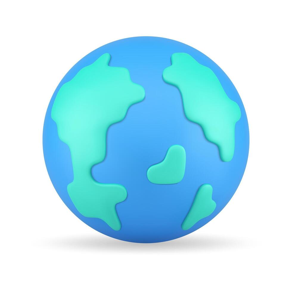 Terre planète environnement préservation enregistrer vert global monde réaliste 3d icône illustration vecteur