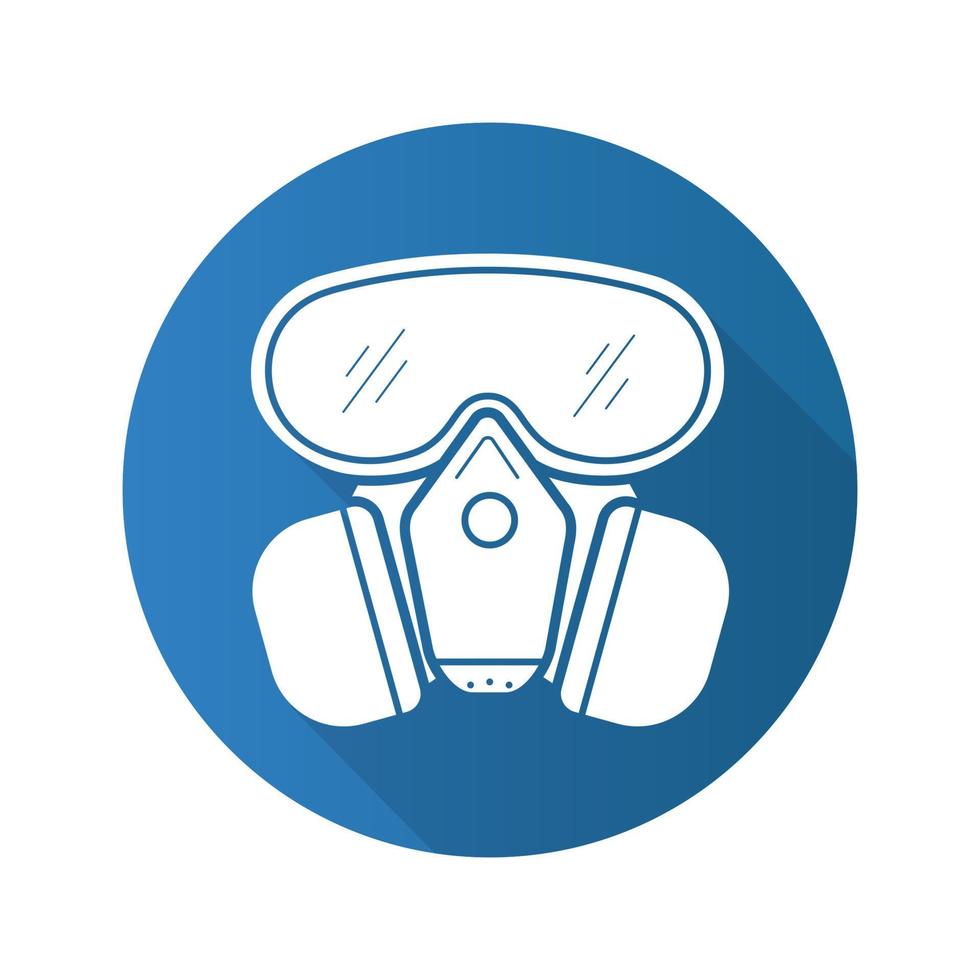 icône de grandissime de conception plate de masque à gaz. masque de protection de laboratoire chimique. symbole de silhouette de vecteur