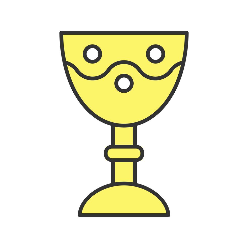 icône de couleur de gobelet d'église d'or. calice. bol d'eau bénite. illustration vectorielle isolée vecteur