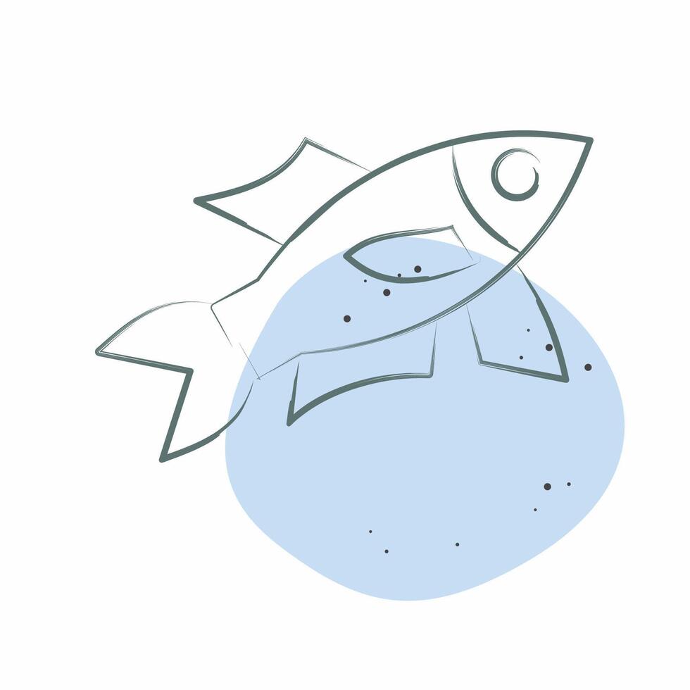 icône sardine. en relation à Fruit de mer symbole. Couleur place style. Facile conception illustration vecteur