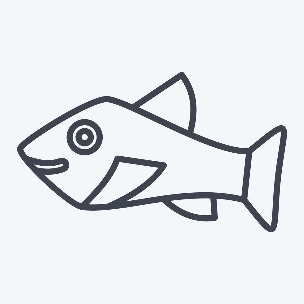 icône truite. en relation à Fruit de mer symbole. ligne style. Facile conception illustration vecteur