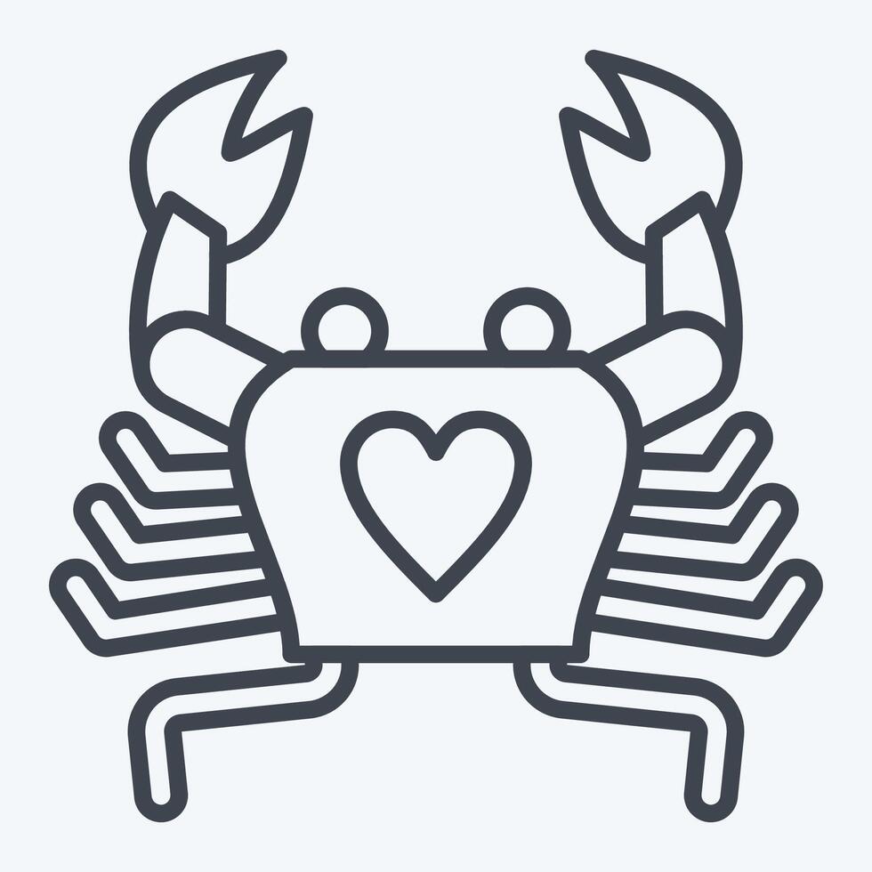 icône crabe. en relation à Fruit de mer symbole. ligne style. Facile conception illustration vecteur
