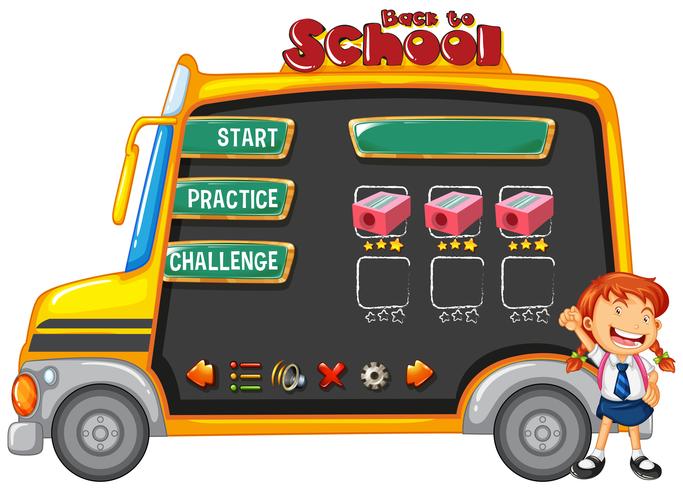 Modèle de jeu d&#39;autobus scolaire vecteur