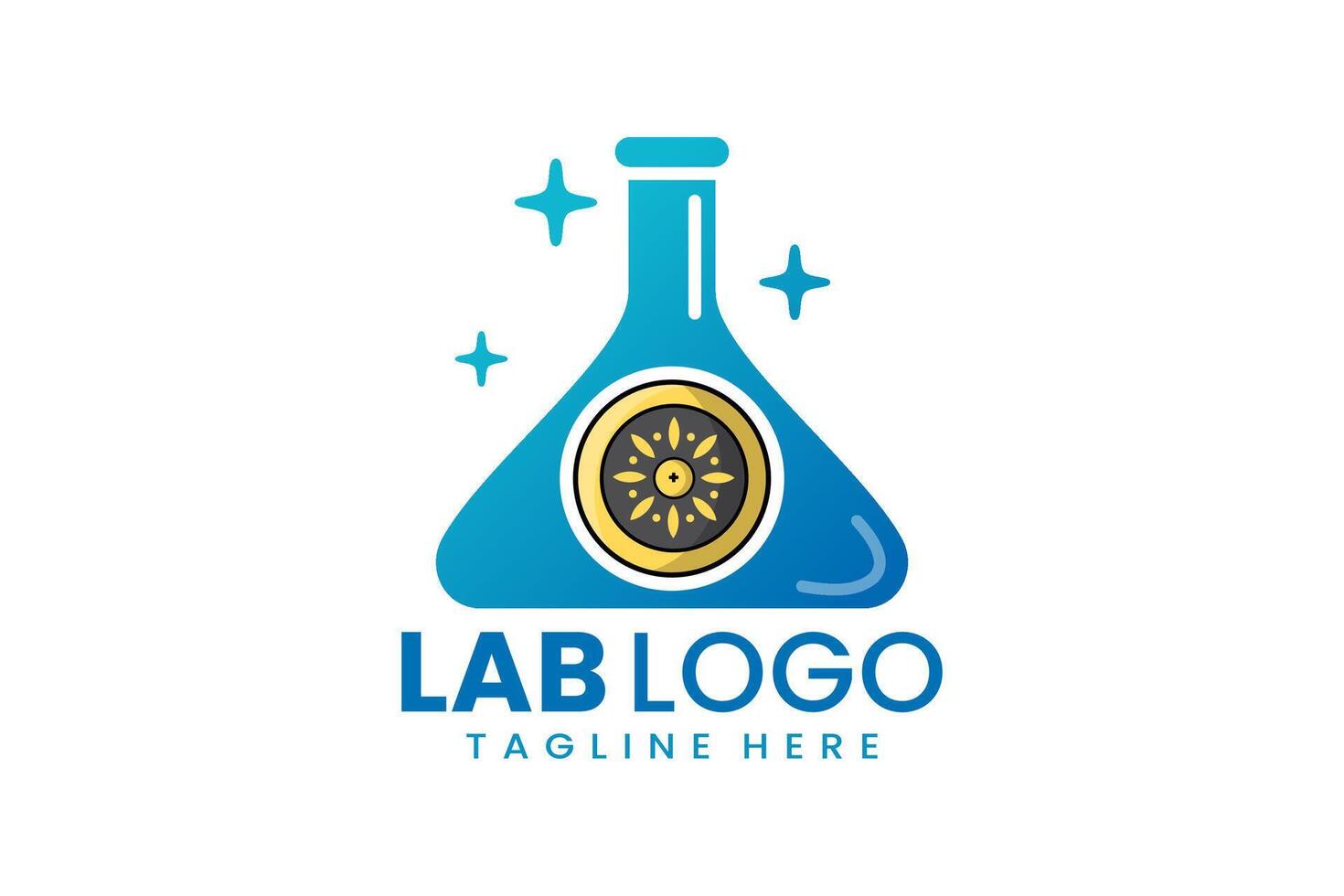 plat moderne Facile bouclier laboratoire logo modèle icône symbole conception illustration vecteur