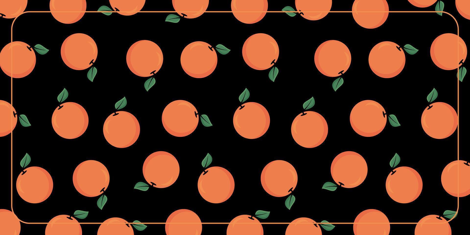 tropical Contexte avec Orange fruit Icônes. conception pour bannière, affiche, salutation carte, social médias. vecteur