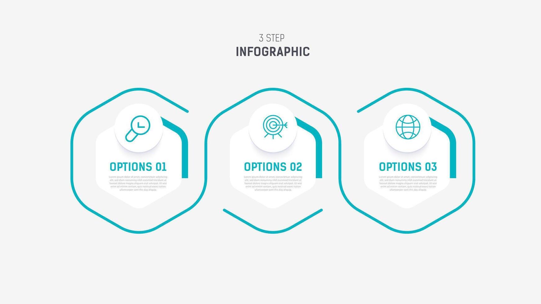 Trois étape infographie étiquette conception modèle avec ligne Icônes. processus pas diagramme, présentations, flux de travail mise en page, bannière, couler graphique, Info graphique illustration. vecteur