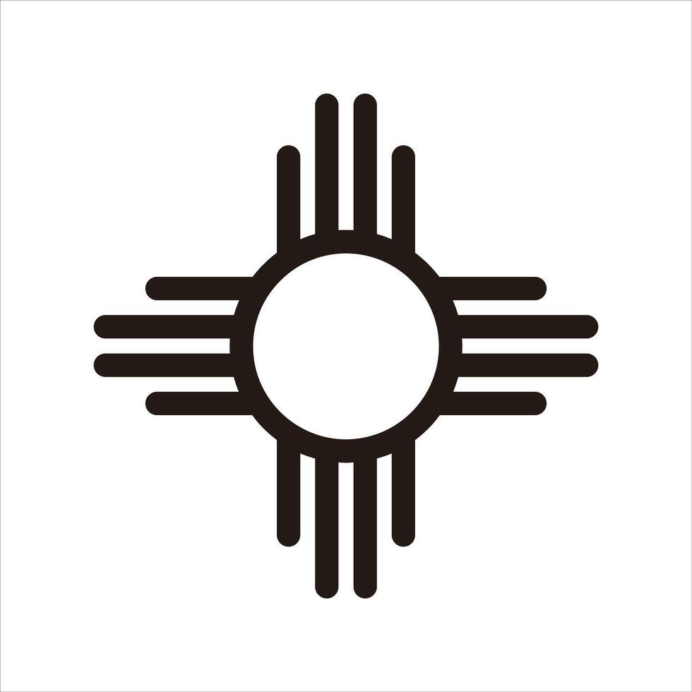Nouveau Mexique Soleil icône conception isolé sur blanc Contexte. vecteur