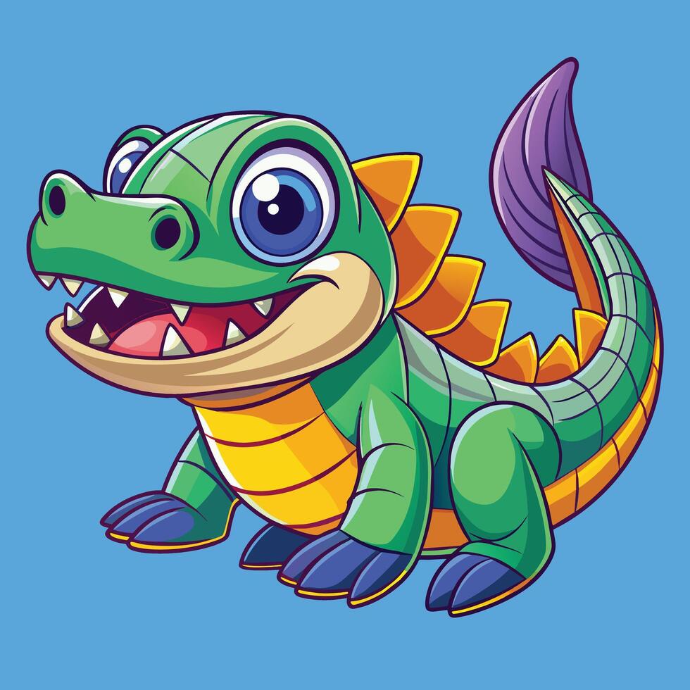 américain alligator mignonne animal dans coloré dessin animé style isolé sur blanc Contexte. graphique. vecteur