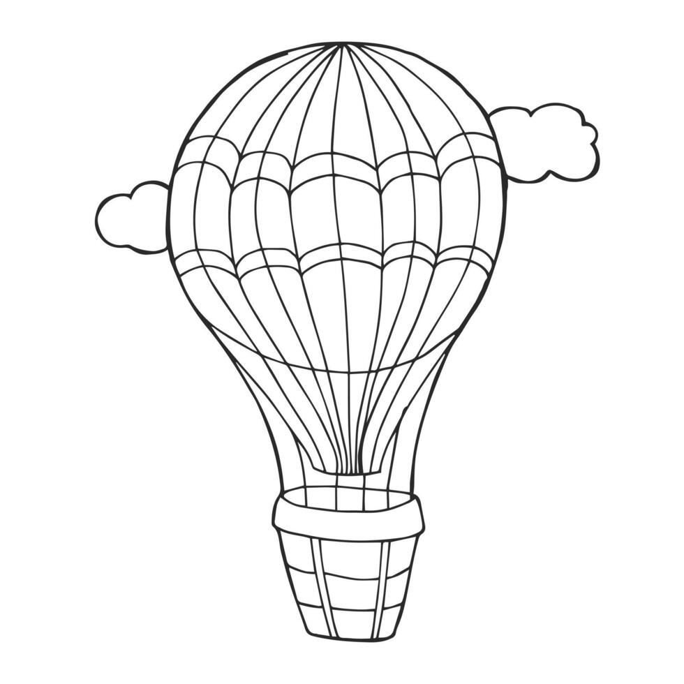 griffonnage chaud air ballon isolé sur blanc arrière-plan, excellent illustration vecteur