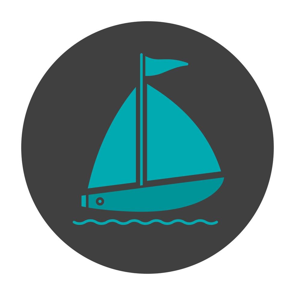 icône de couleur de glyphe de voilier. symbole de silhouette. yachting. espace négatif. illustration vectorielle isolée vecteur