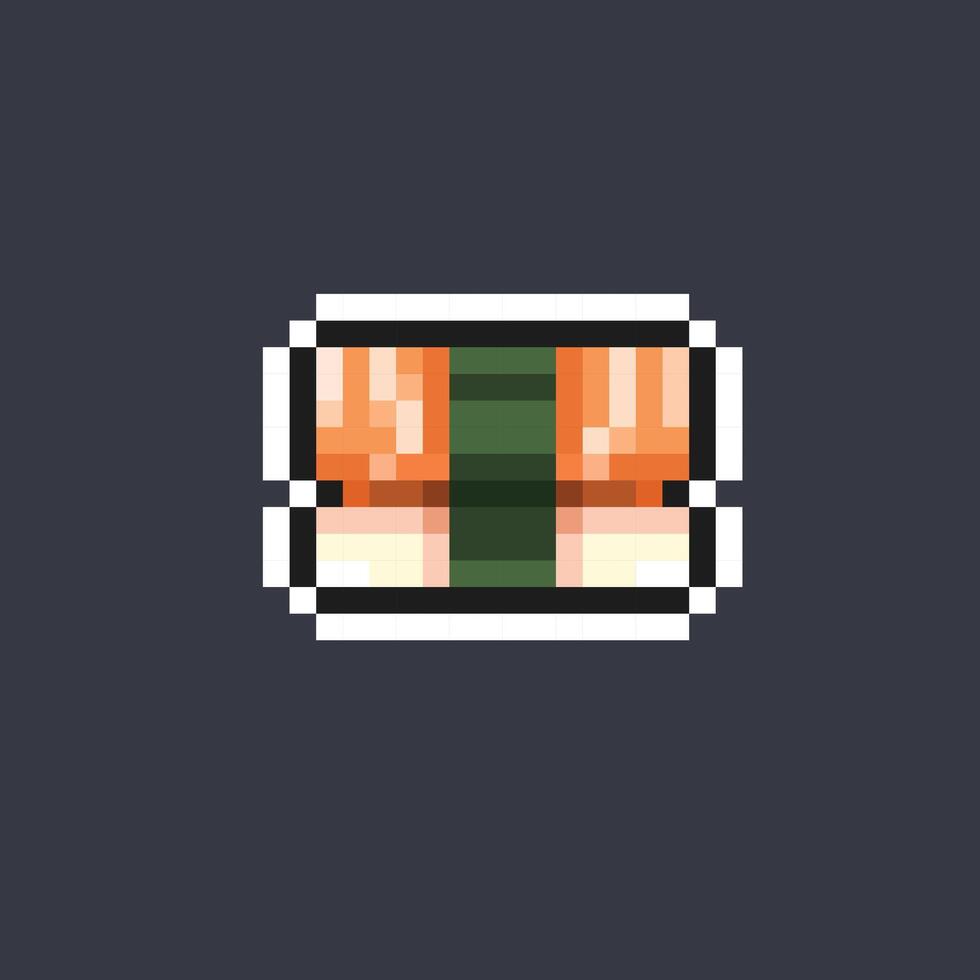 Sushi nourriture dans pixel art style vecteur