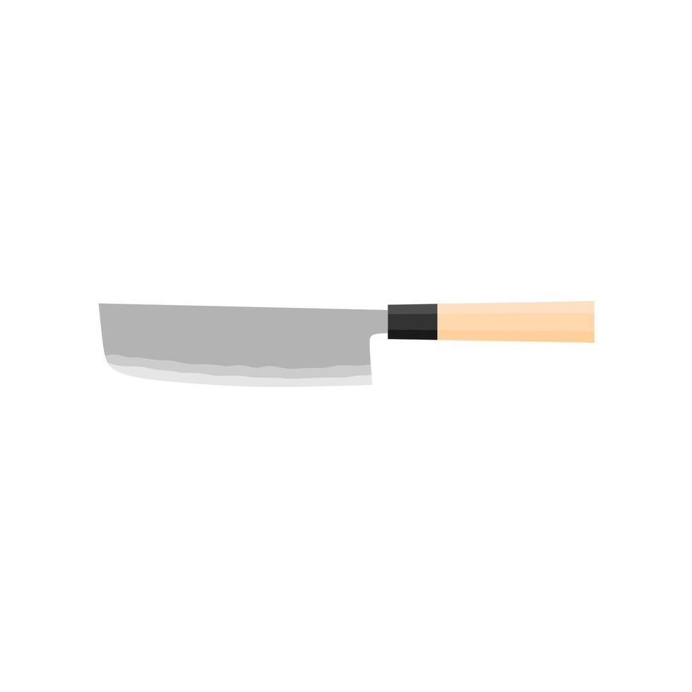 sushikiri ou Sushi couteau. Japonais cuisine couteau plat conception illustration isolé sur blanc Contexte. une traditionnel Japonais cuisine couteau avec une acier lame et en bois gérer. vecteur