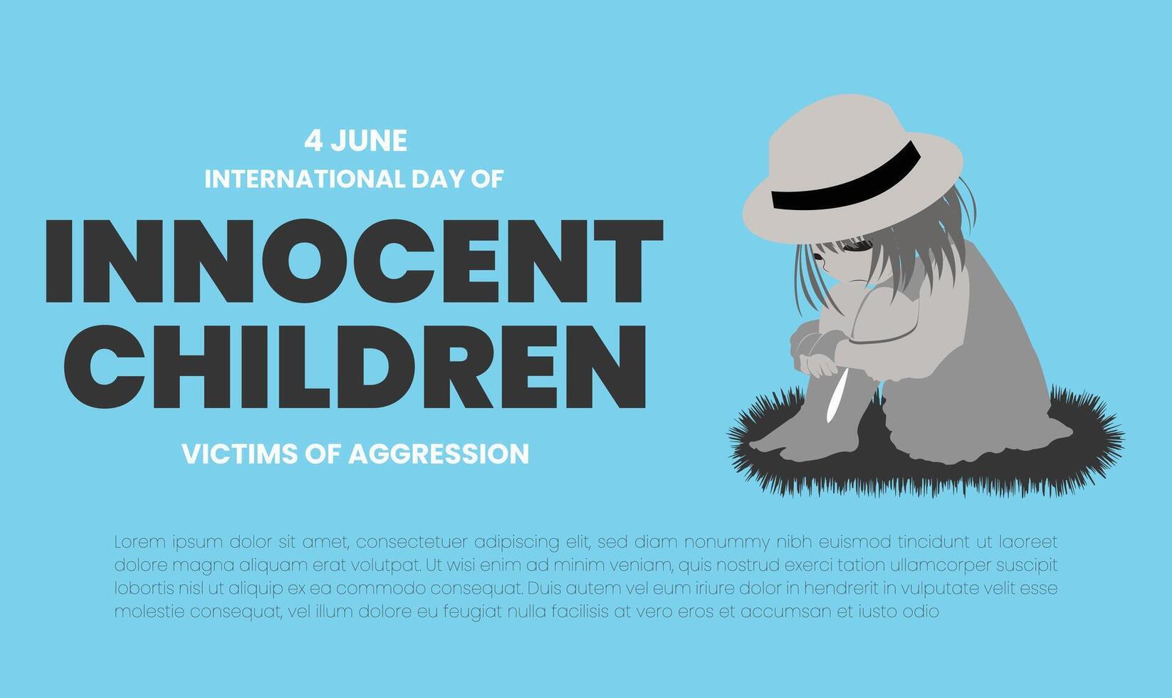 international journée de innocent les enfants victimes de agression. modèle pour arrière-plan, bannière, carte, affiche. vecteur