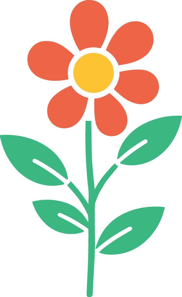 Facile abstrait main tiré divers formes et plat fleur. la nature fleurs et feuilles illustration sur blanc Contexte vecteur