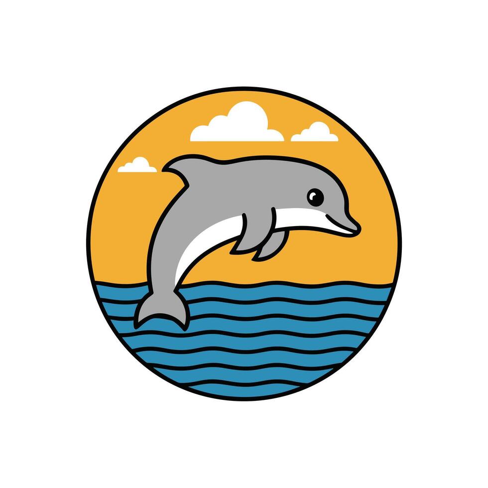 mignonne dauphins dans divers pose dessin animé illustration blanc Contexte vecteur