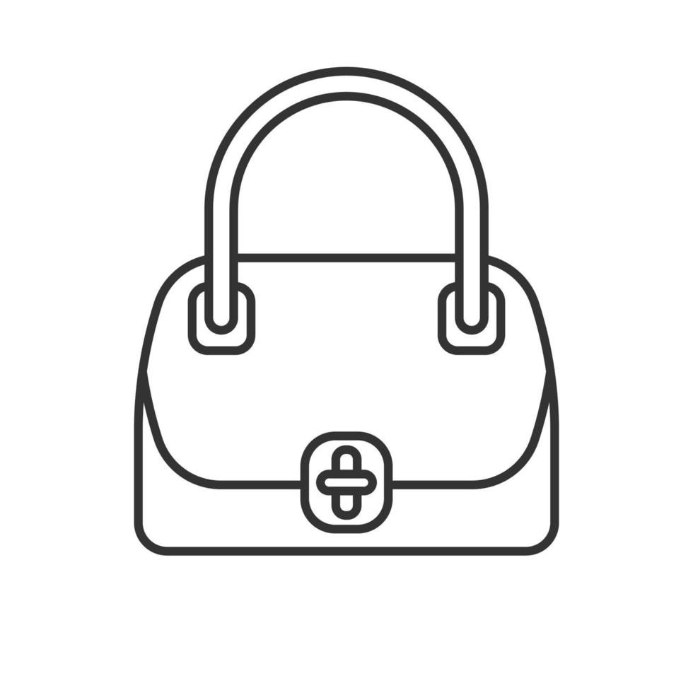 icône linéaire de sac à main pour femmes. illustration de la ligne mince. symbole de contour. dessin de contour isolé de vecteur