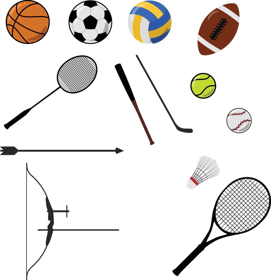 illustration de des sports équipement plat style vecteur