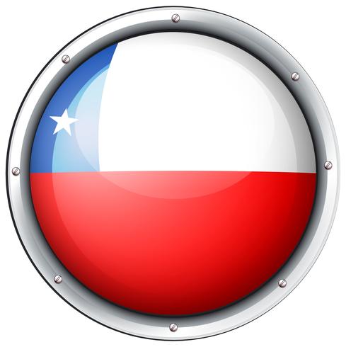 Drapeau du Chili sur l&#39;insigne rond vecteur