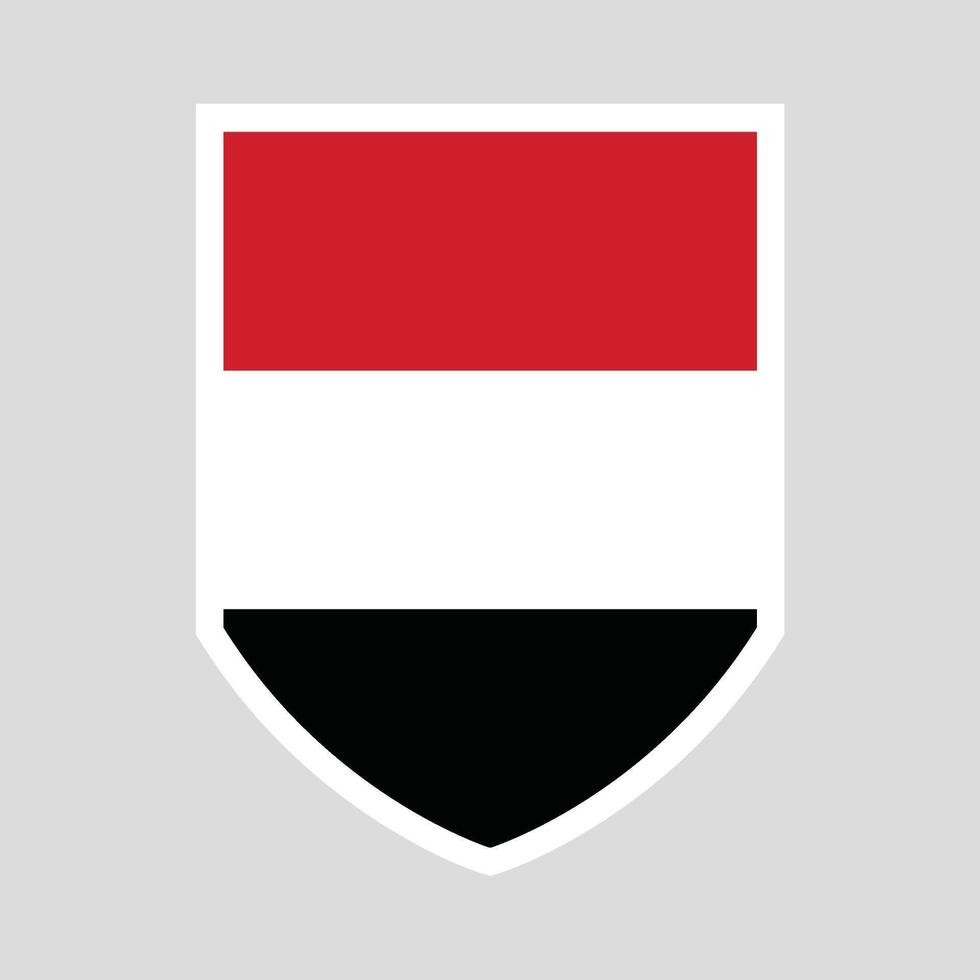 Yémen drapeau dans bouclier forme Cadre vecteur