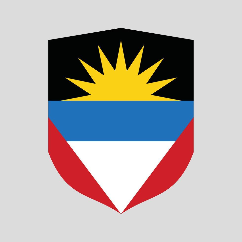 antigua et Barbuda drapeau dans bouclier forme vecteur