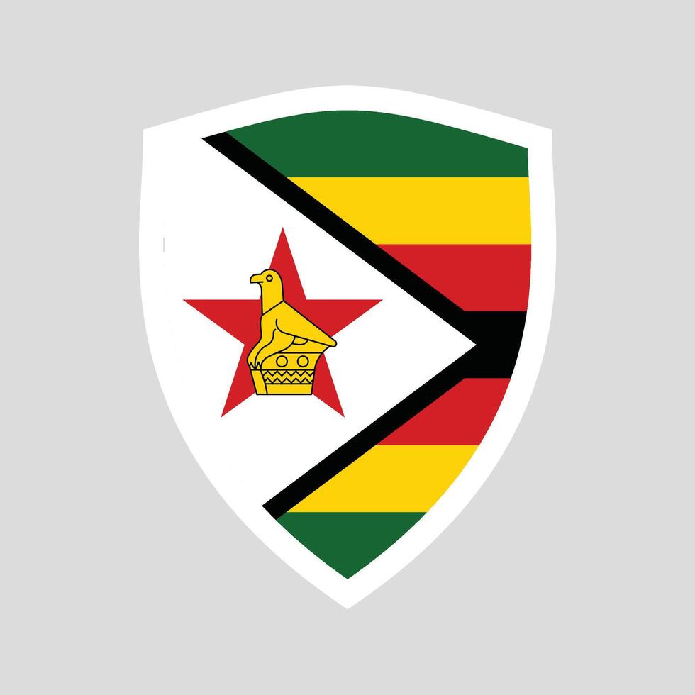 Zimbabwe drapeau dans bouclier forme Cadre vecteur