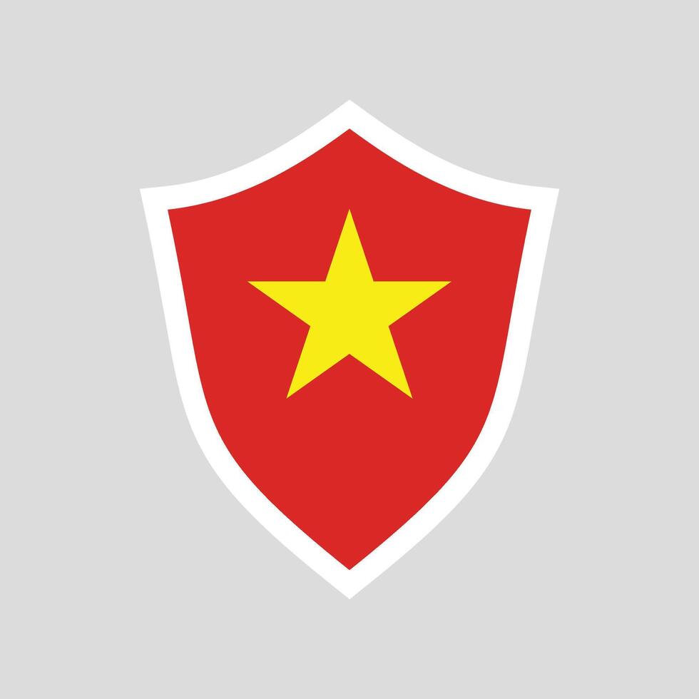 vietnam drapeau dans bouclier forme Cadre vecteur