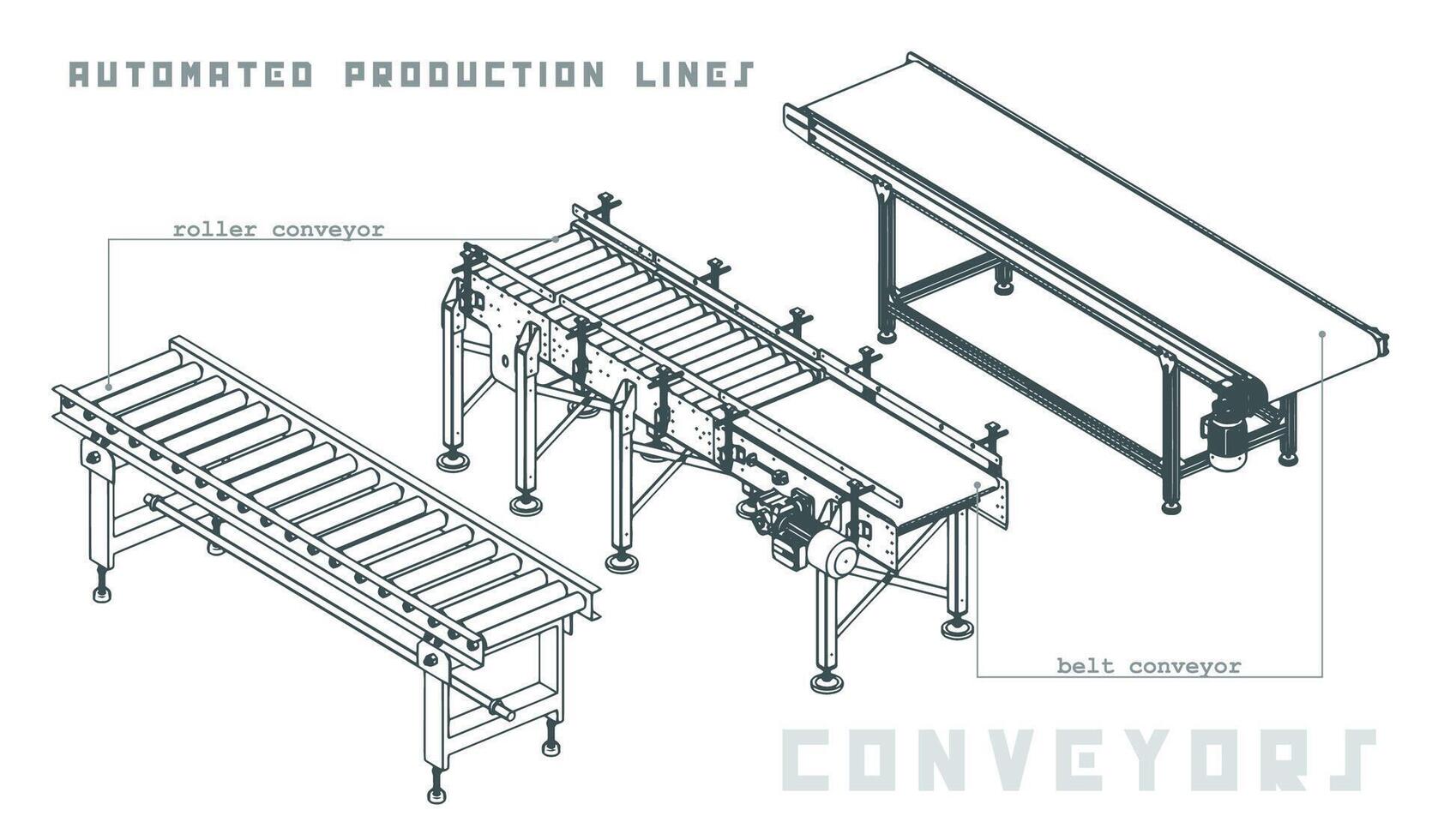 convoyeurs isométrique vue vecteur