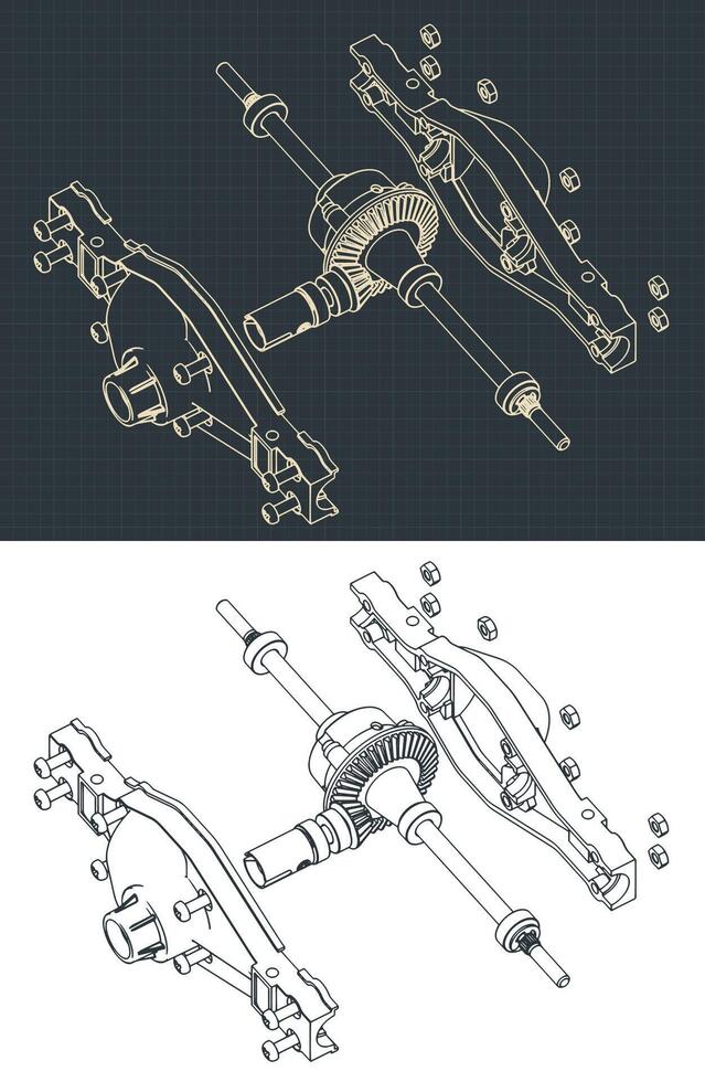 différentiel isométrique dessins vecteur