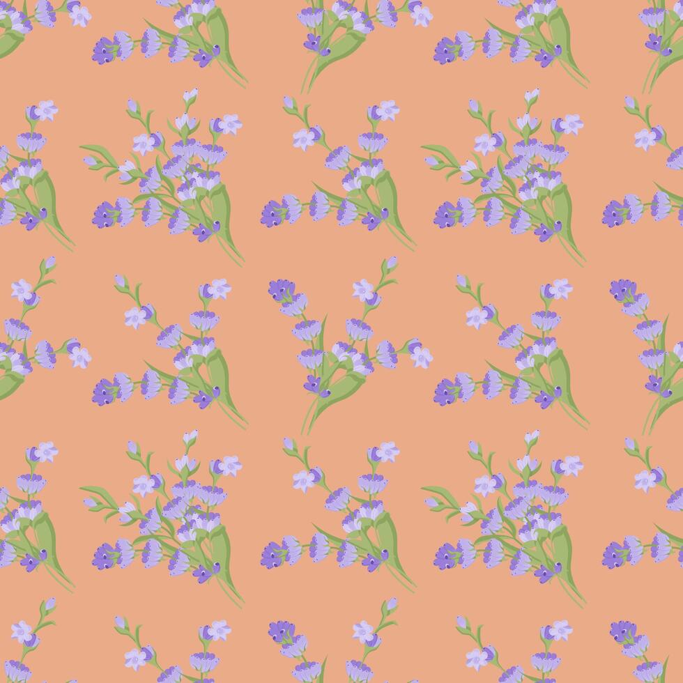 une brin de lavande. violet fleur. sans couture modèle. illustration. vecteur