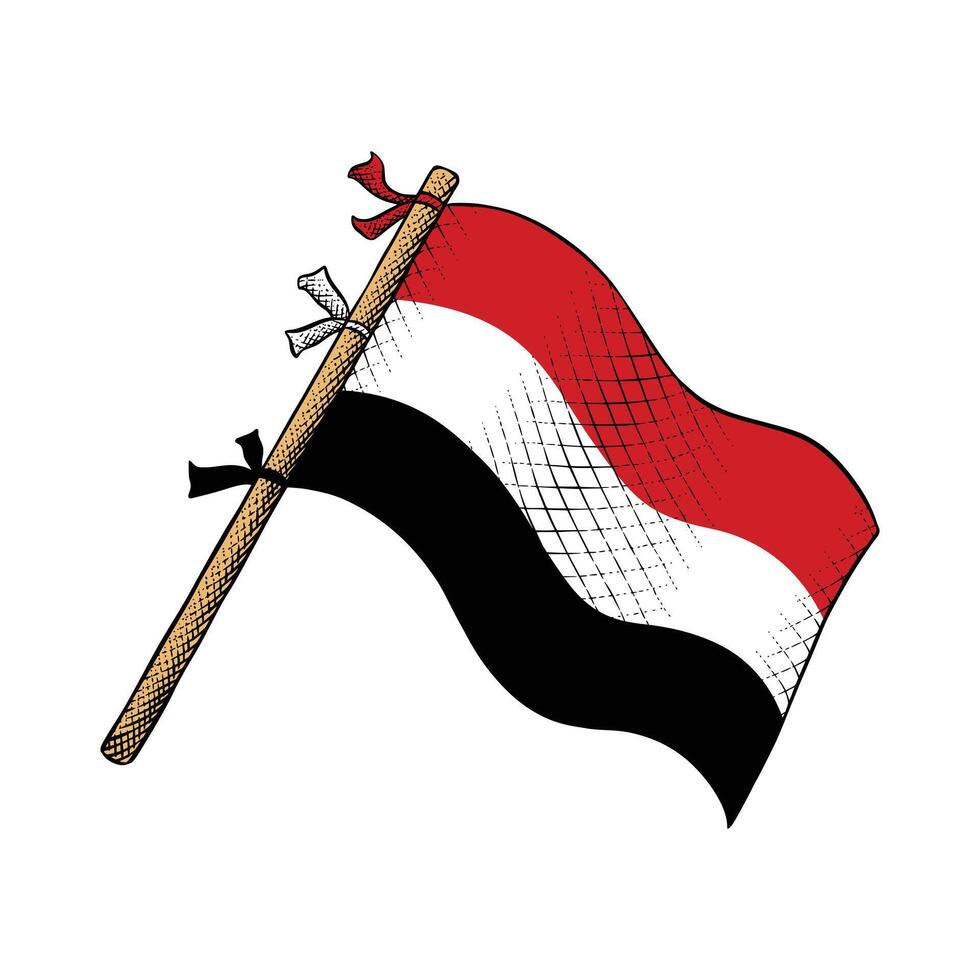 Yémen pays drapeau vecteur