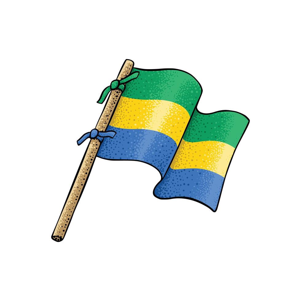 Gabon pays drapeau vecteur