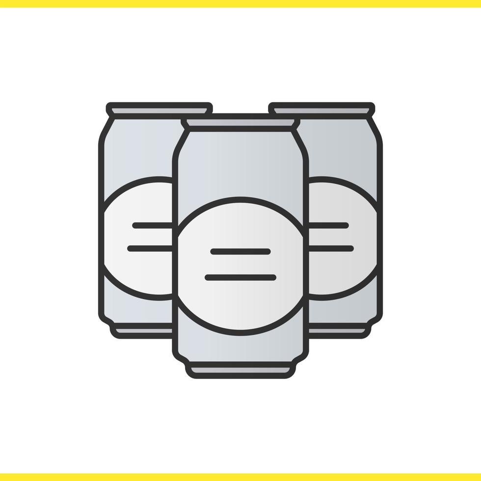 icône de couleur de canettes de bière. illustration vectorielle isolée vecteur