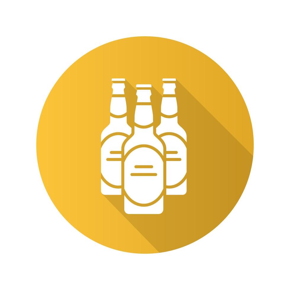 icône de grandissime de conception plate de bouteilles de bière. symbole de silhouette de vecteur