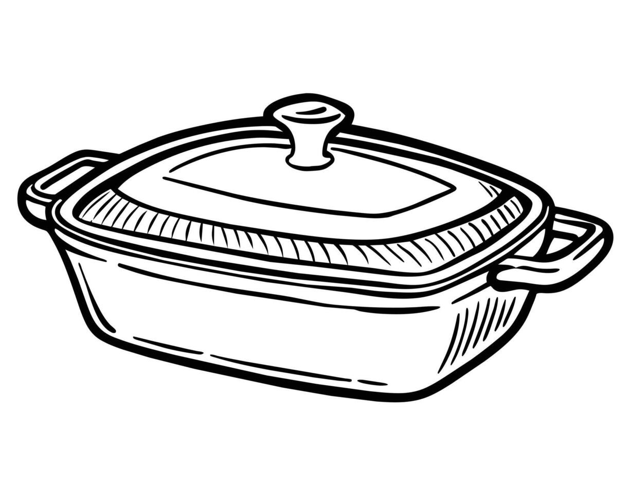 cuisine casserole griffonnage dessin vecteur