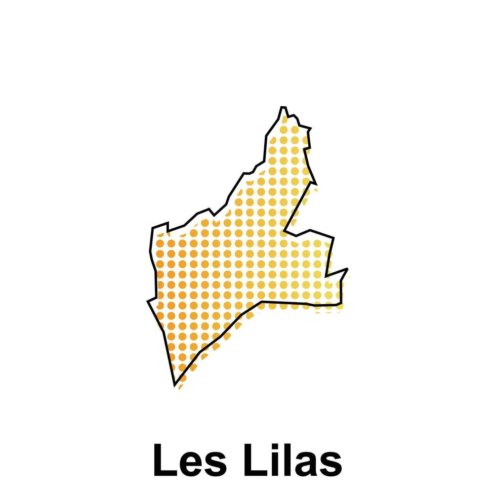 carte de les lilas ville avec pente couleur, point La technologie style illustration conception modèle, adapté pour votre entreprise vecteur