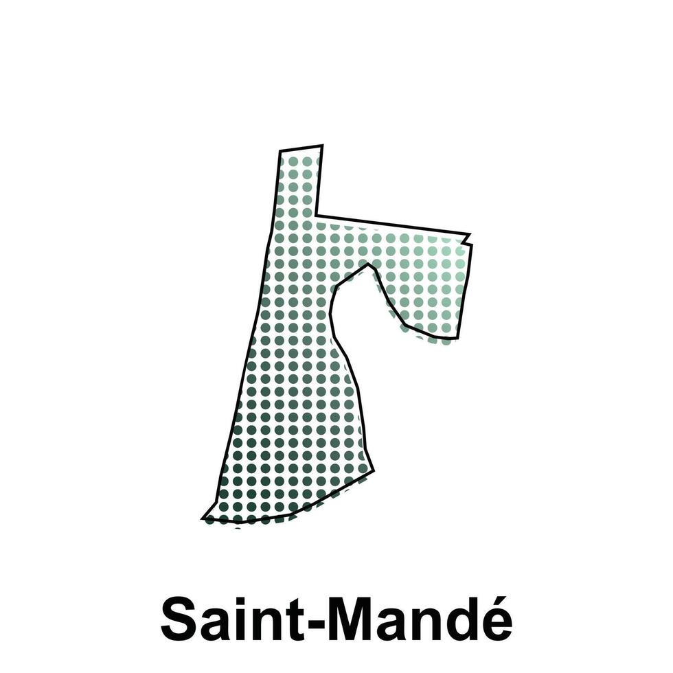 carte de Saint mandé ville avec pente couleur, point La technologie style illustration conception modèle, adapté pour votre entreprise vecteur