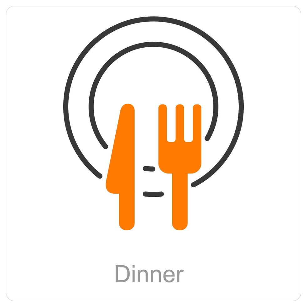 dîner et nourriture icône concept vecteur