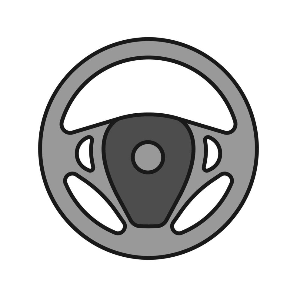 icône de couleur de gouvernail de voiture. volant. illustration vectorielle isolée vecteur
