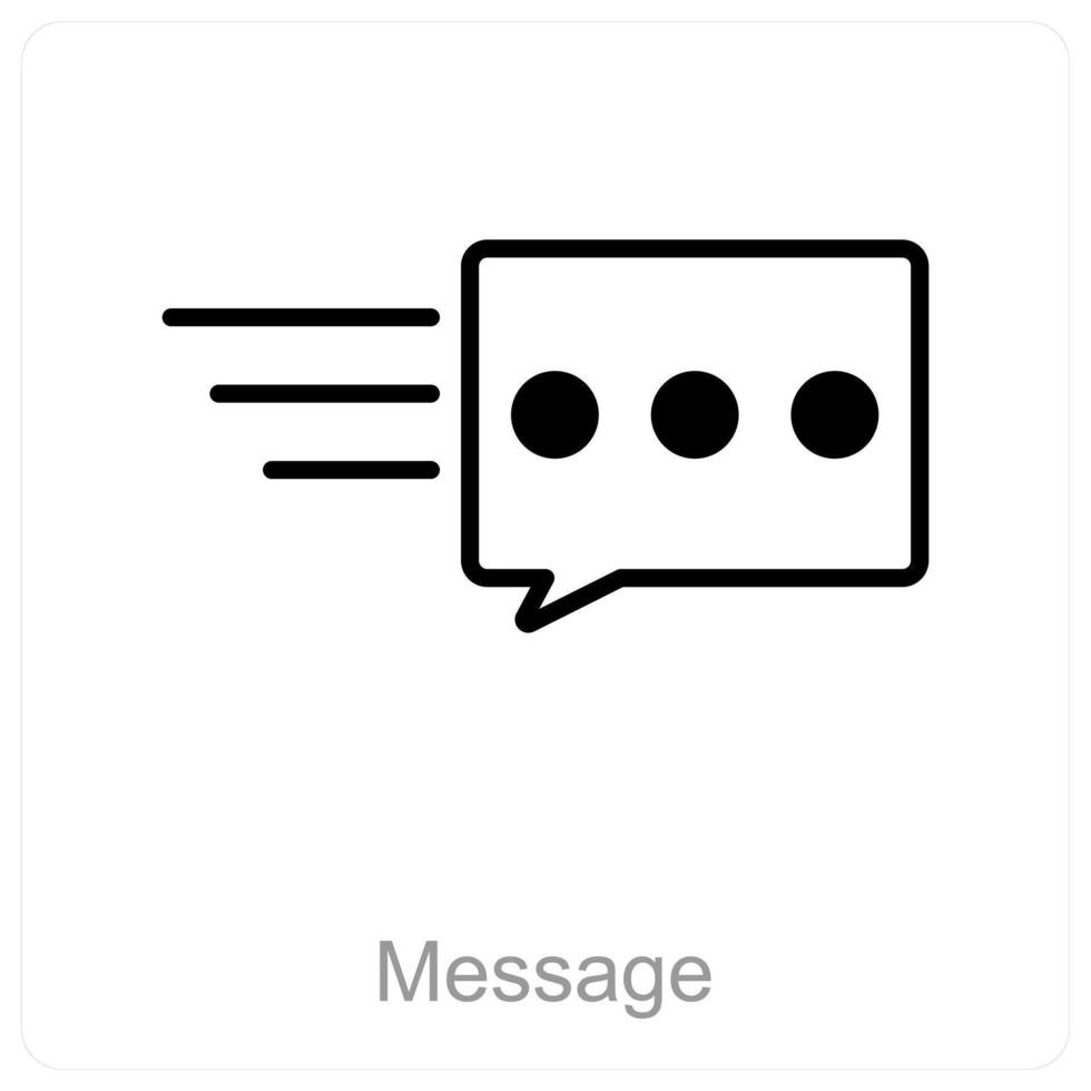 message et texte icône concept vecteur