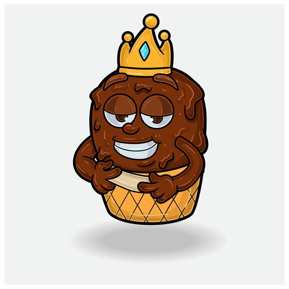 la glace crème avec l'amour frappé expression. mascotte dessin animé personnage pour saveur, souche, étiquette et emballage produit. vecteur