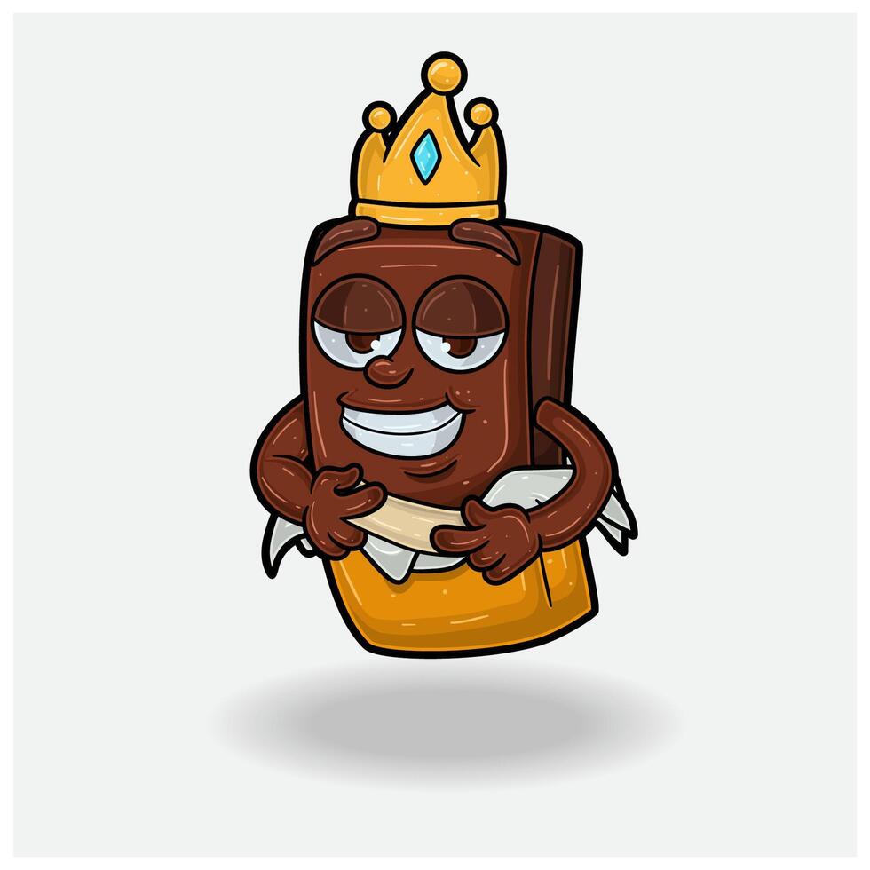 Chocolat avec l'amour frappé expression. mascotte dessin animé personnage pour saveur, souche, étiquette et emballage produit. vecteur